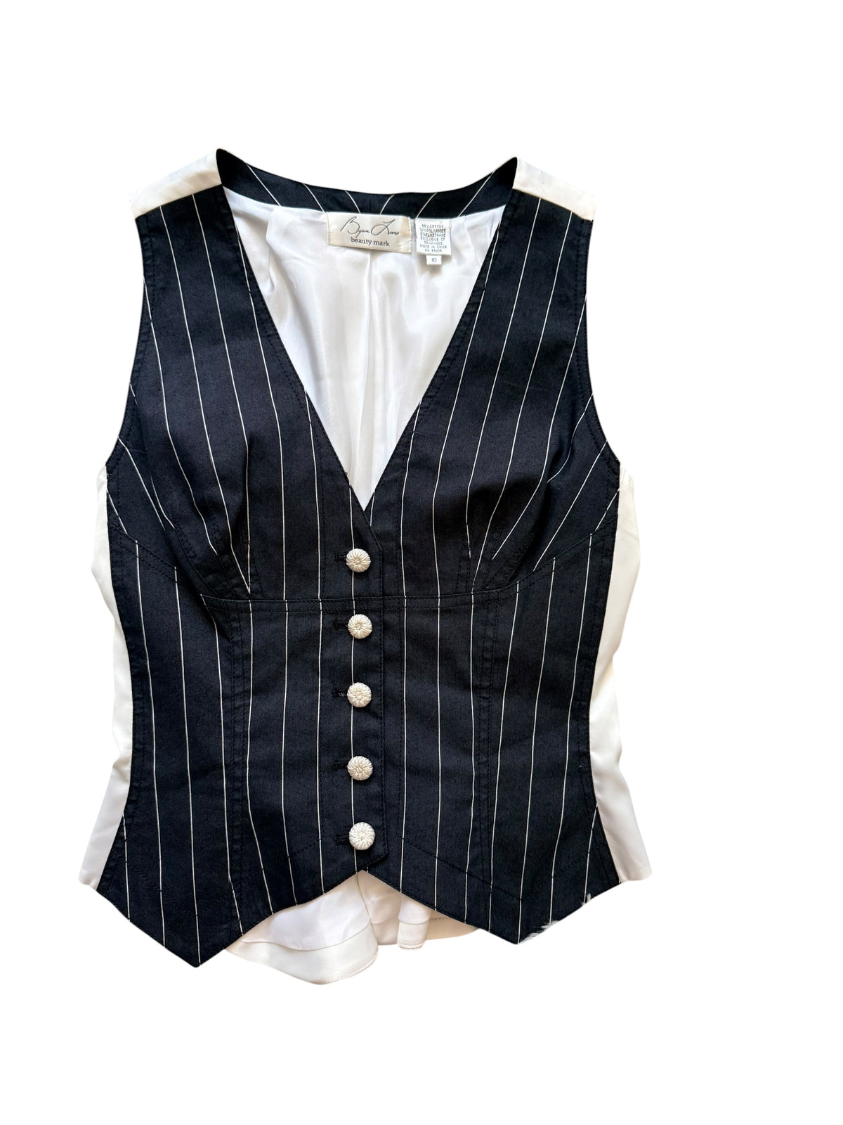 Pin Stripe Button Up Vest Size 10