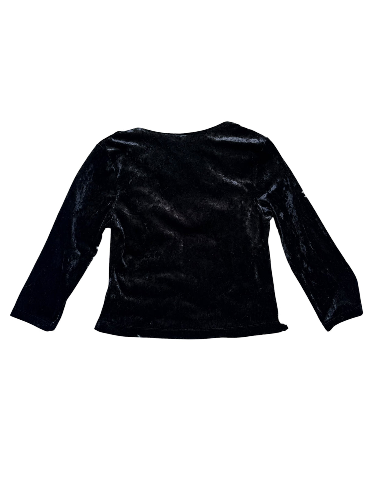 Black Crushed Velvet Top Size S