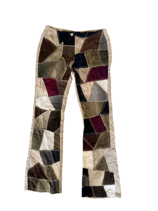 Vtg Patchwork Corduroy Pants Size 9