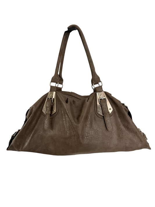 Faux Leather Bag With Silver Hardware