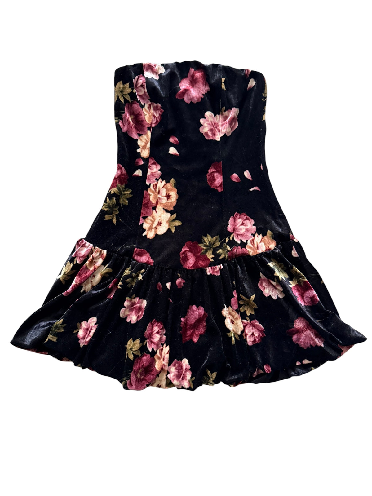 Velvet Strapless Bubble Dress Size S