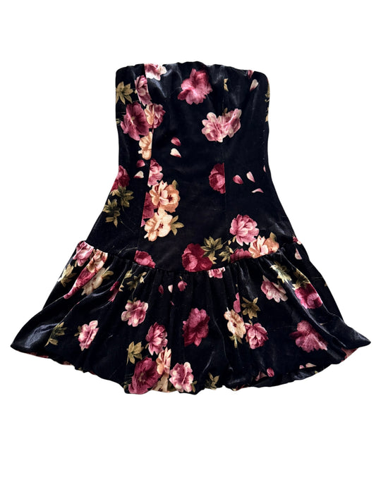 Velvet Strapless Bubble Dress Size S