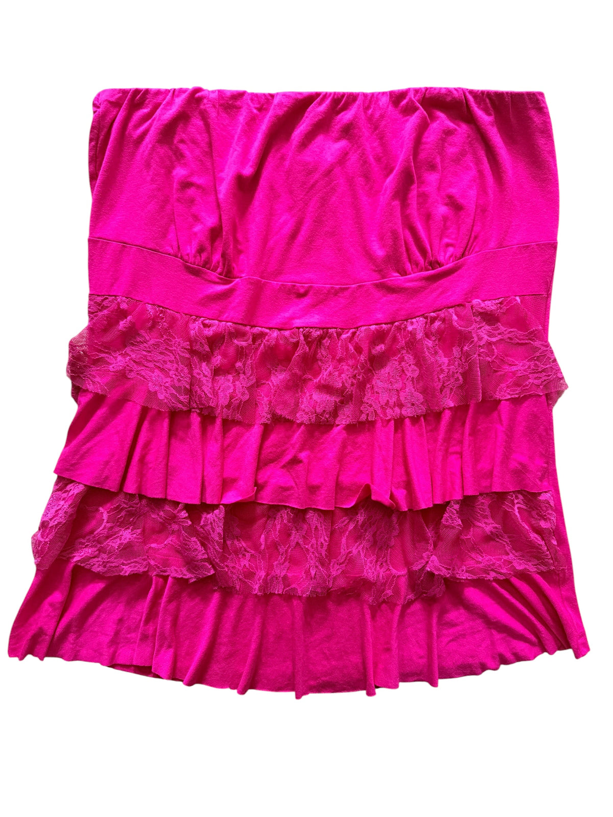 Hot Pink, With Lace Strapless Top Size 3x