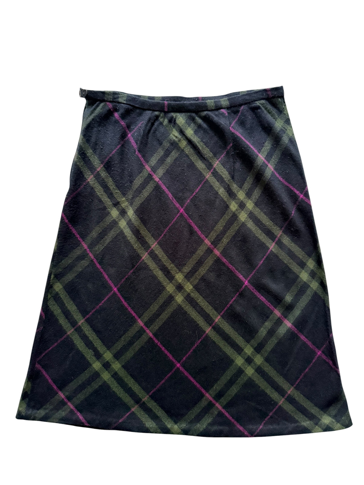 Wool Plaid A-Line Skirt Size 12