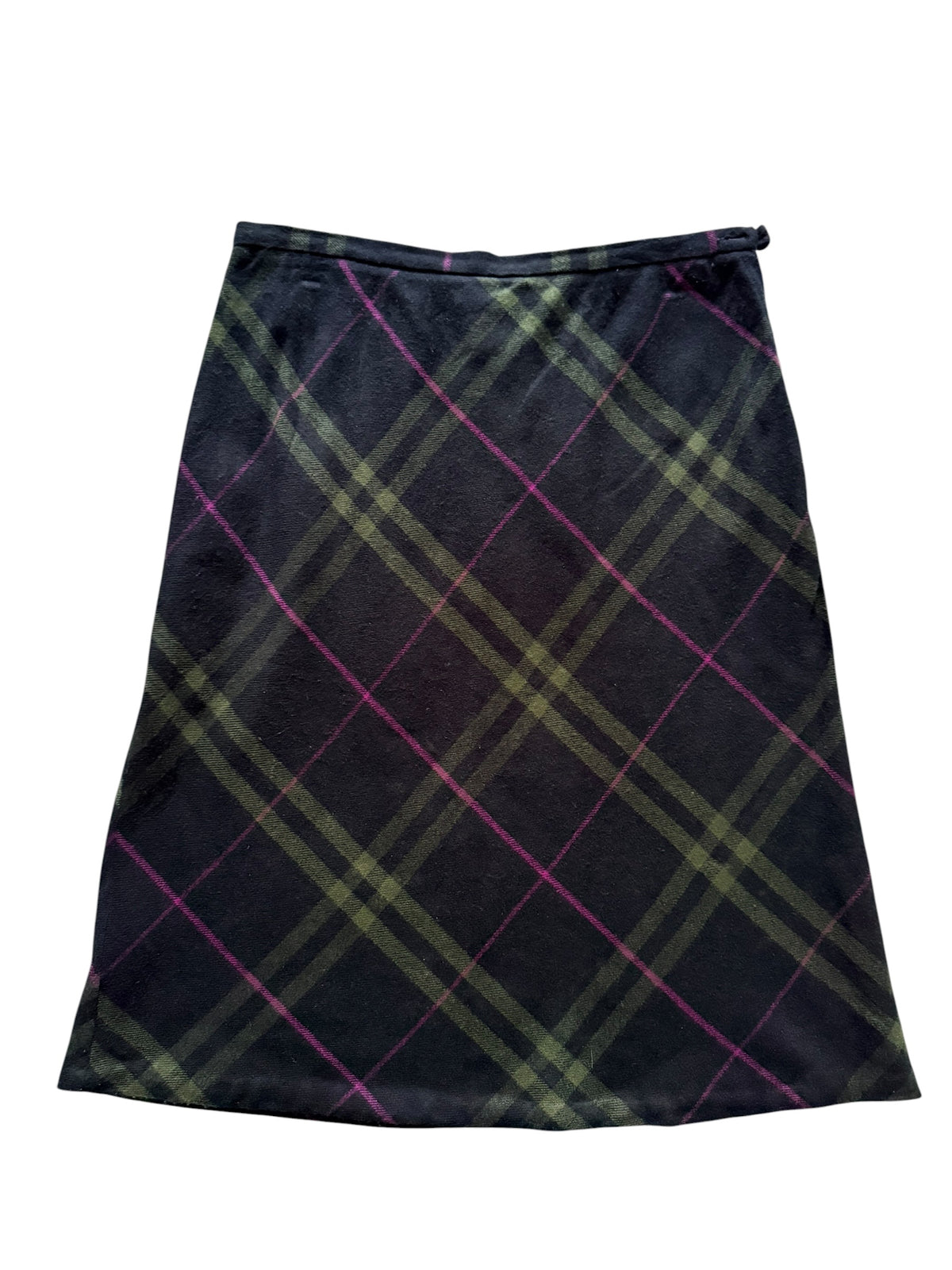 Wool Plaid A-Line Skirt Size 12