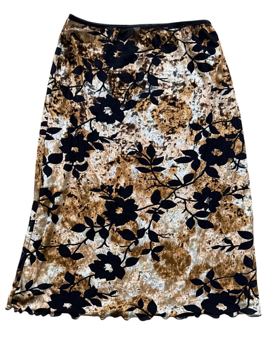 Crushed Velvet Floral Skirt Size M