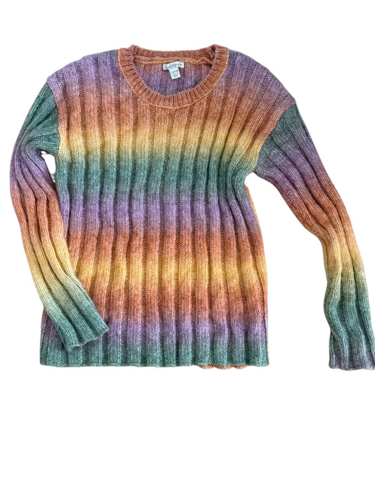 Multicolored Ribbed Sweater Size Large