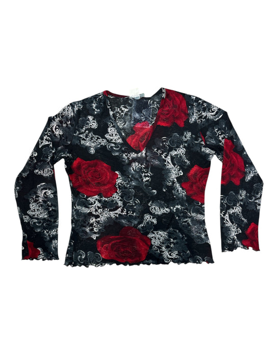 Simply The Best rose and grey mesh longsleeve sleeve size M