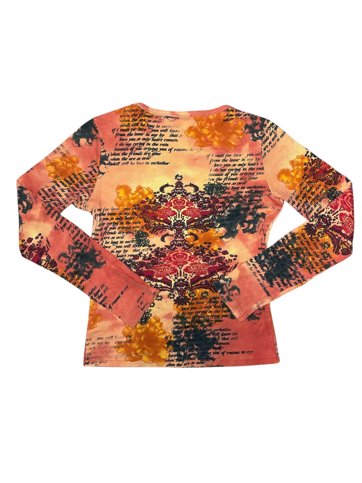 Street one orange patterned beaded ls size M