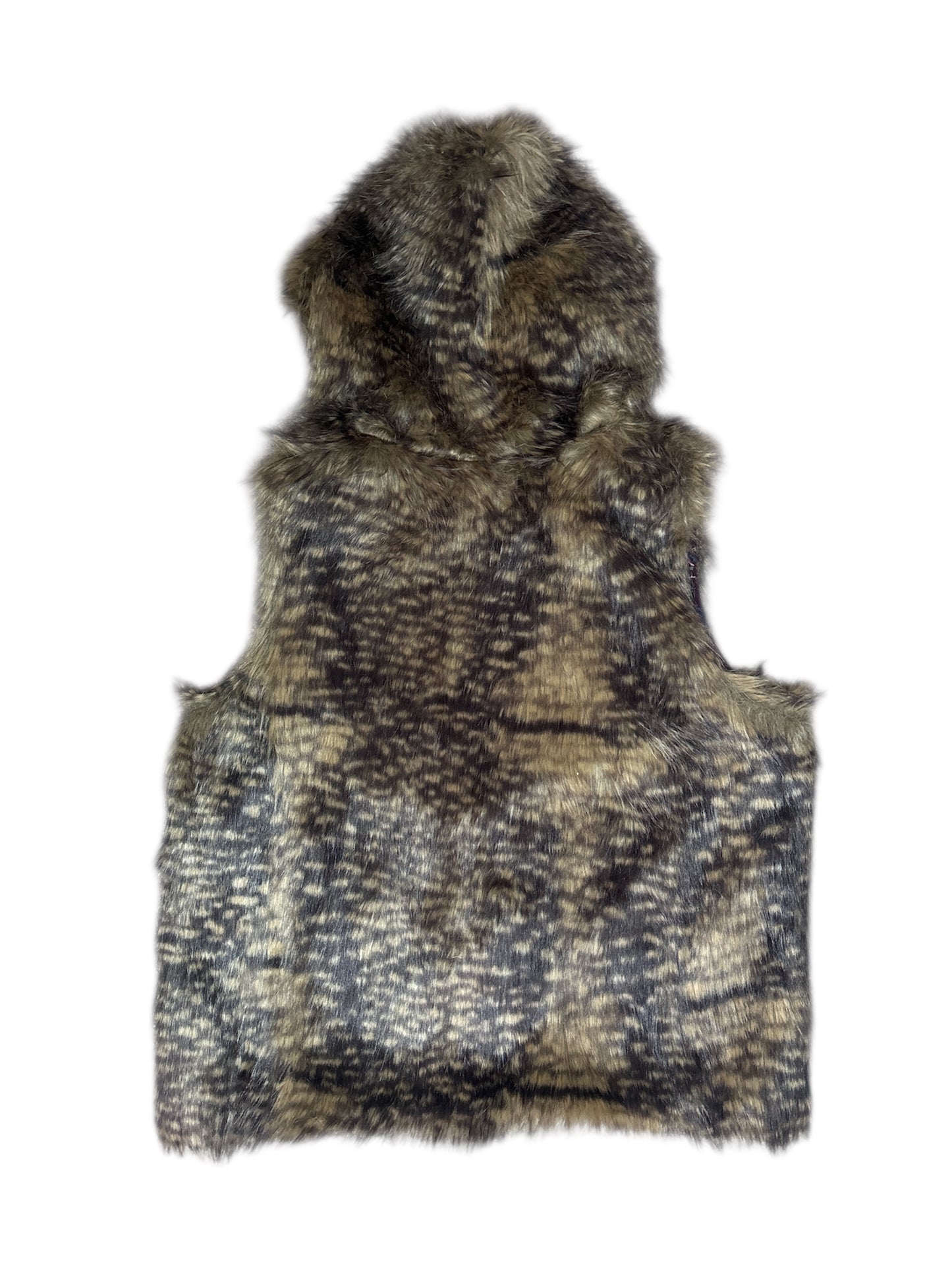 Faux fur hooded vest size xl
