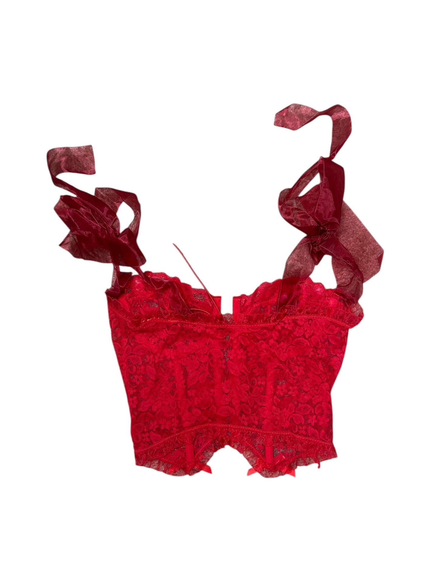 Front tie ribbon corset top size C