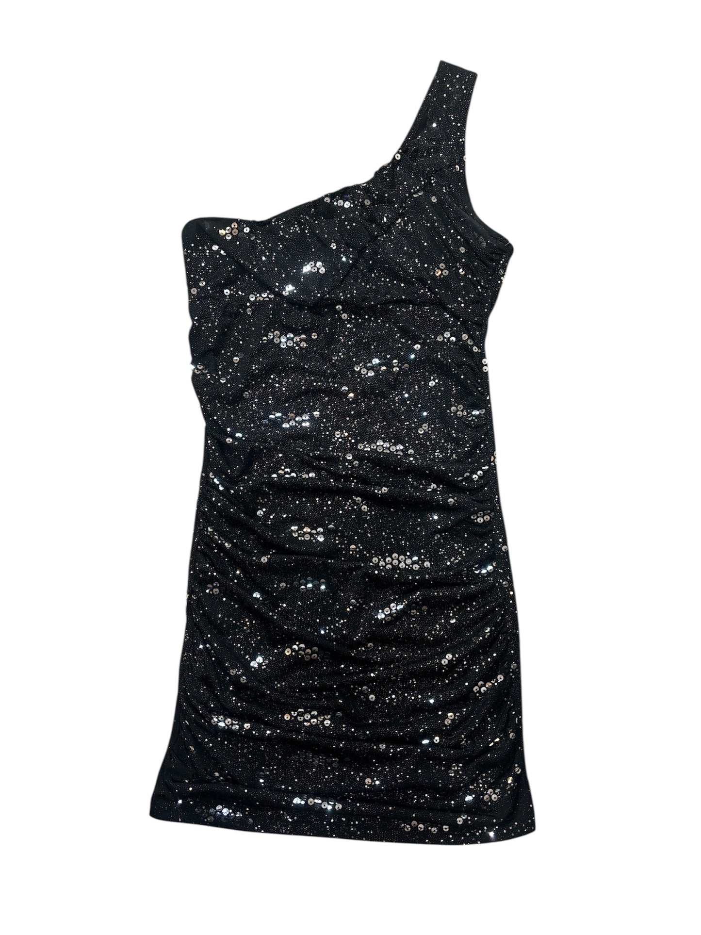 U tme session shimmer one shoulder ruched dress size M