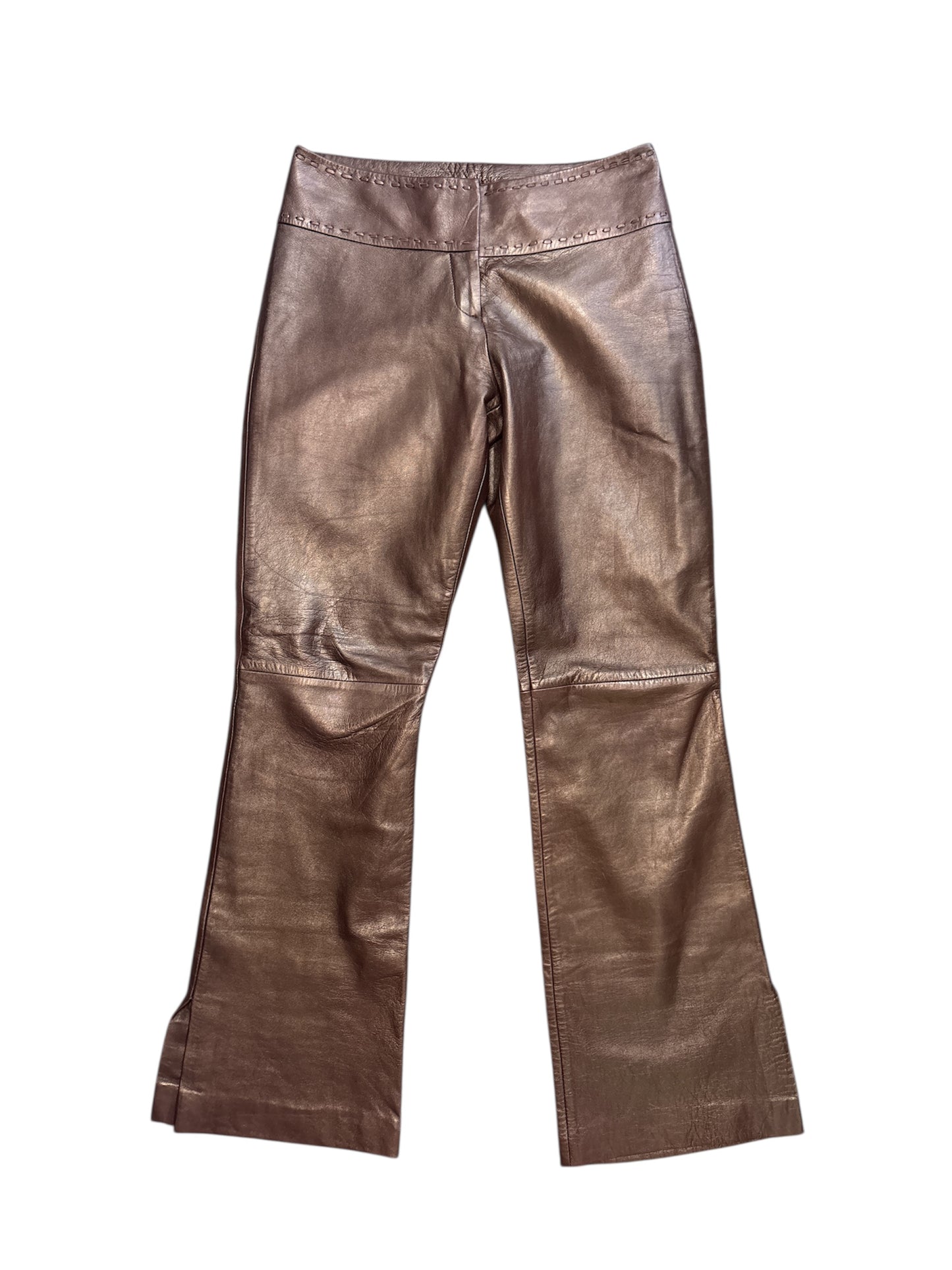 Caché metallic leather pants size 4