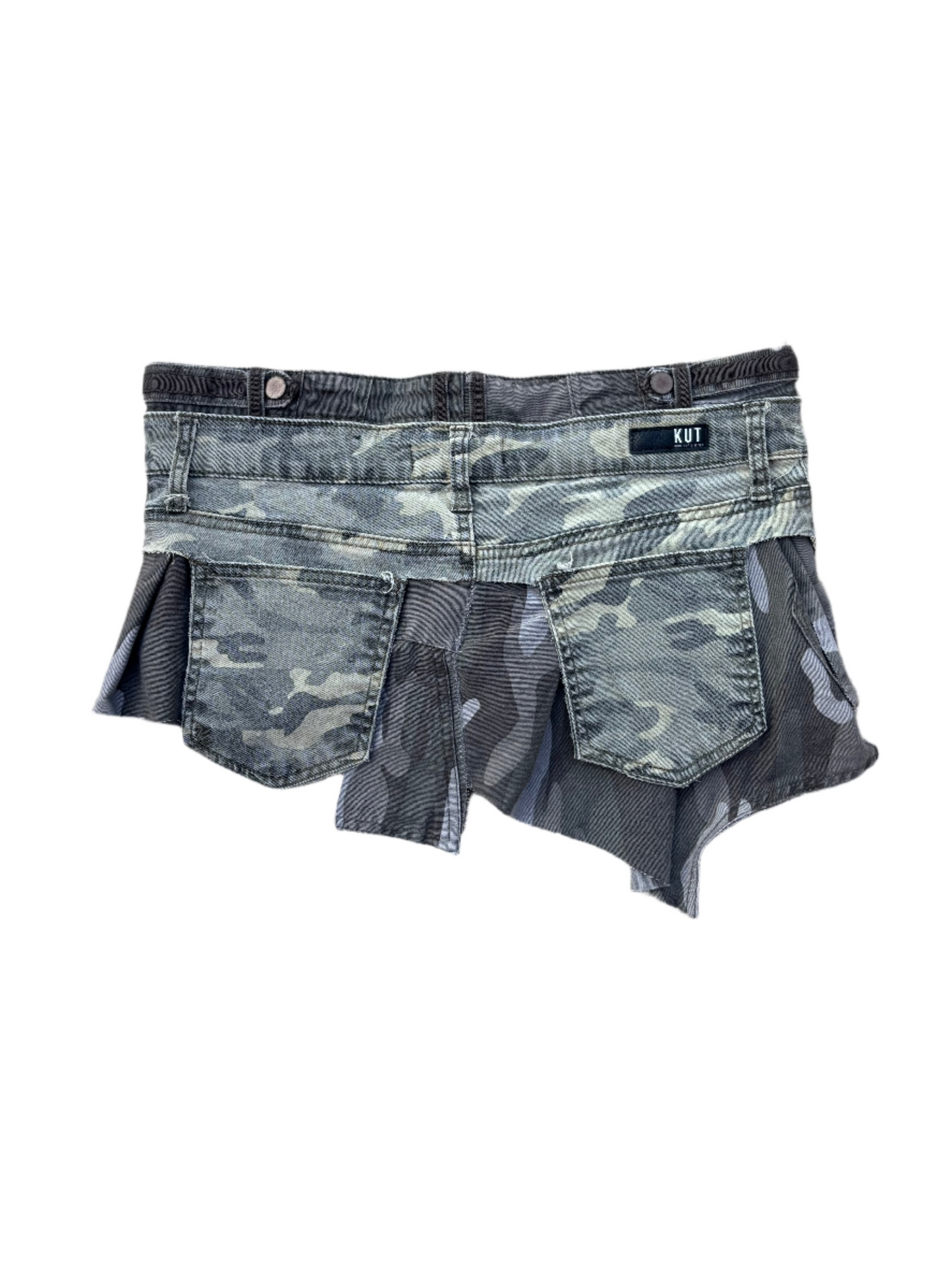 Eternal Bella 1 of 1 stacked asymmetrical camo micro skirt size 4