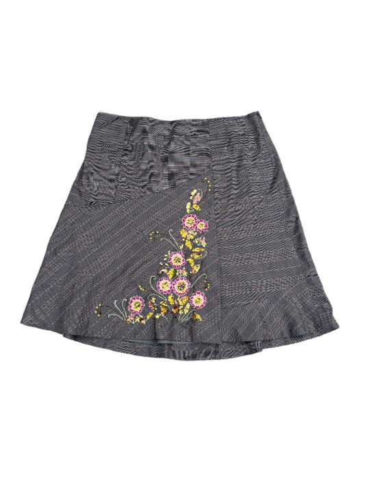 Venezia embroidered plaid midi skirt size 16