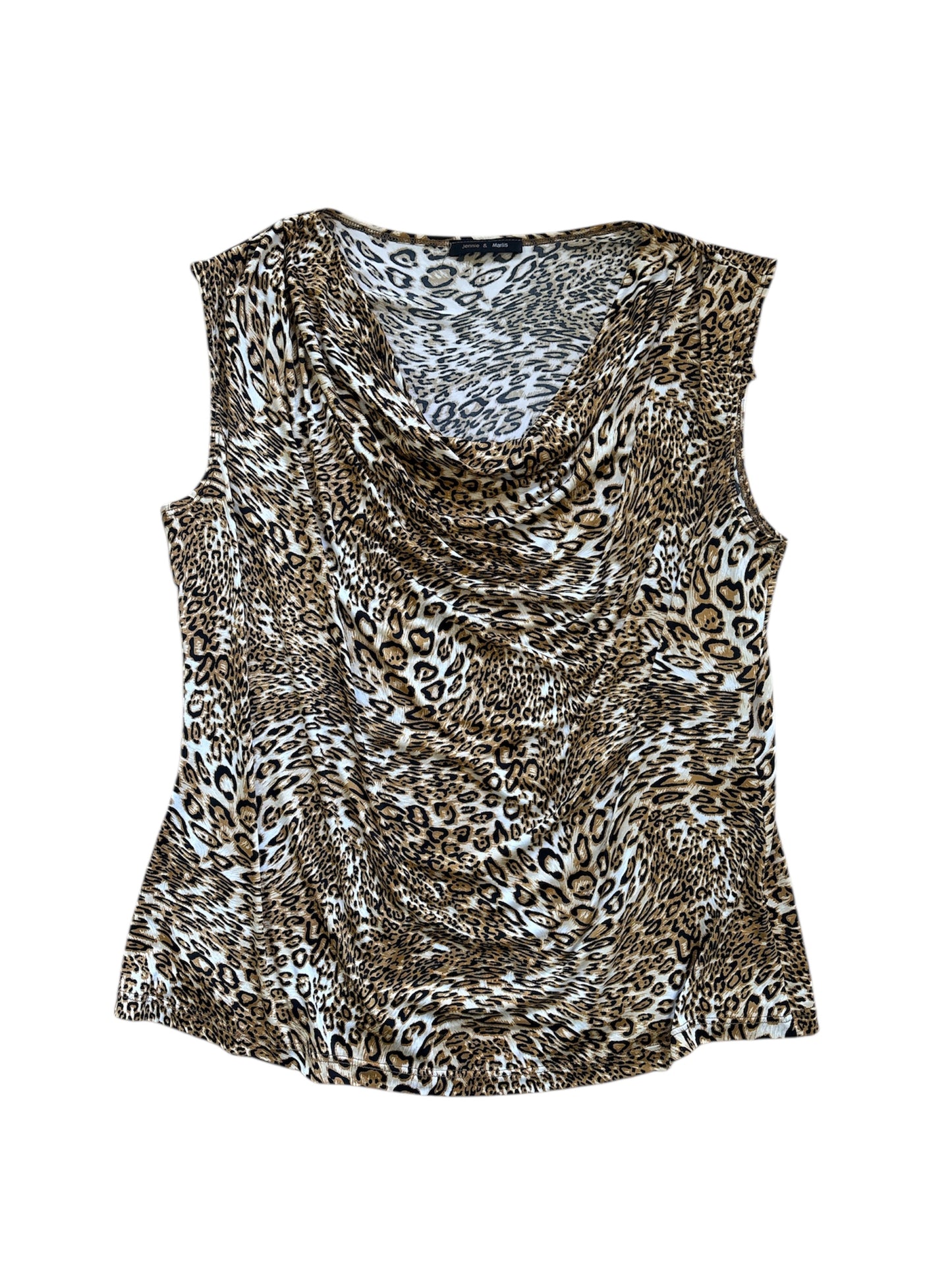 Animal print cowl neck top size xl